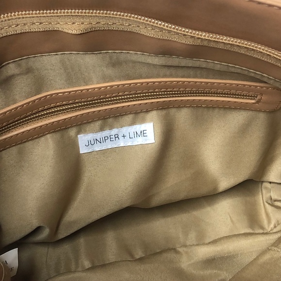 Juniper + Lime Striped Coral Peach Cream Handbag - Picture 8 of 8